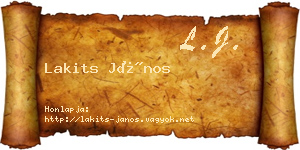 Lakits János névjegykártya