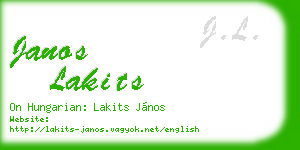 janos lakits business card
